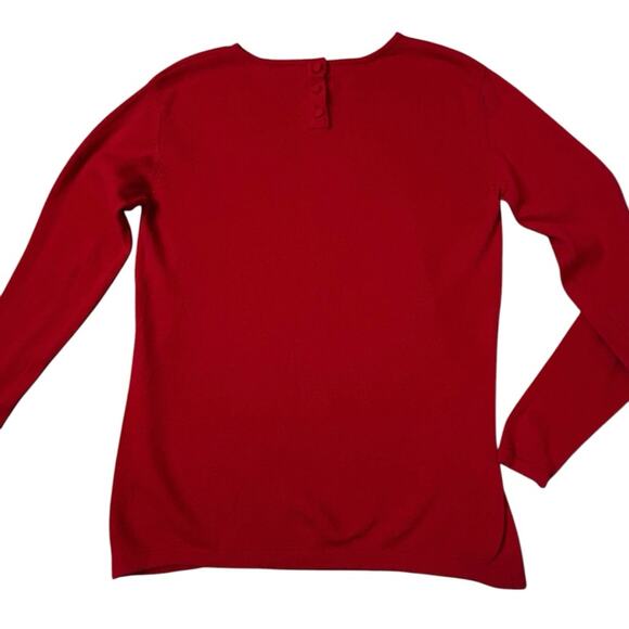 Charter Club Pure Wool Sweater Womens Size M Red Pullover Quiet Money Classic - Picture 2 of 7